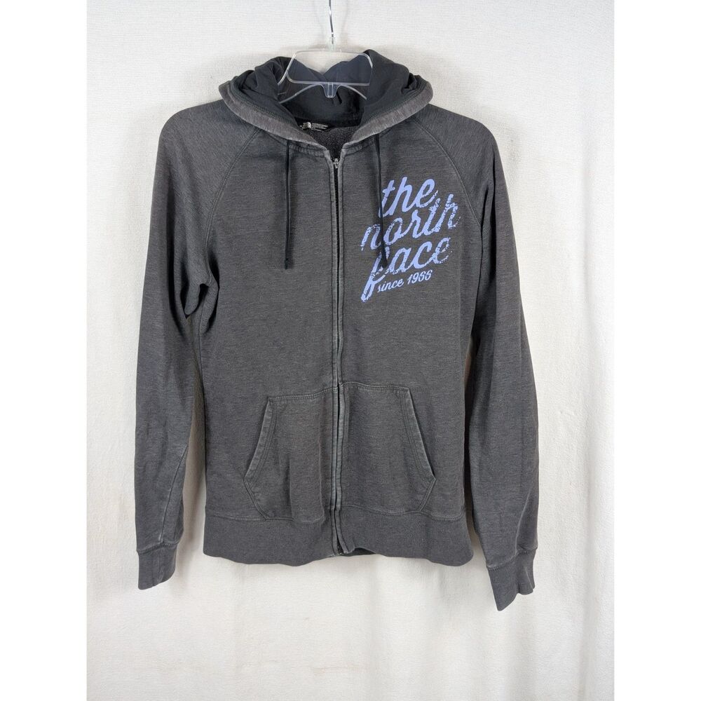 North Face Full Zip Hooded Sweater Gray Women's Size Medium